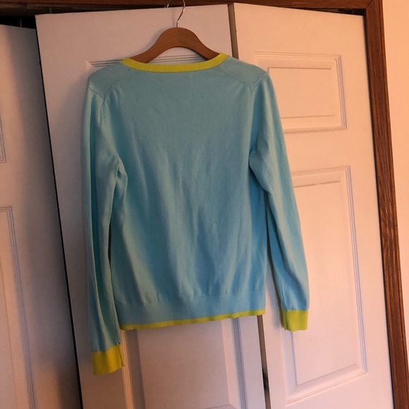 C Wonder Teal/Yellow trim cardigan, Large - Picture 4 of 4